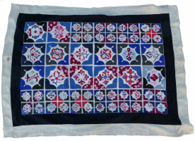 Blq 392 Charming Zhuang Minority Vintage Pieced Dowry Quilt Top